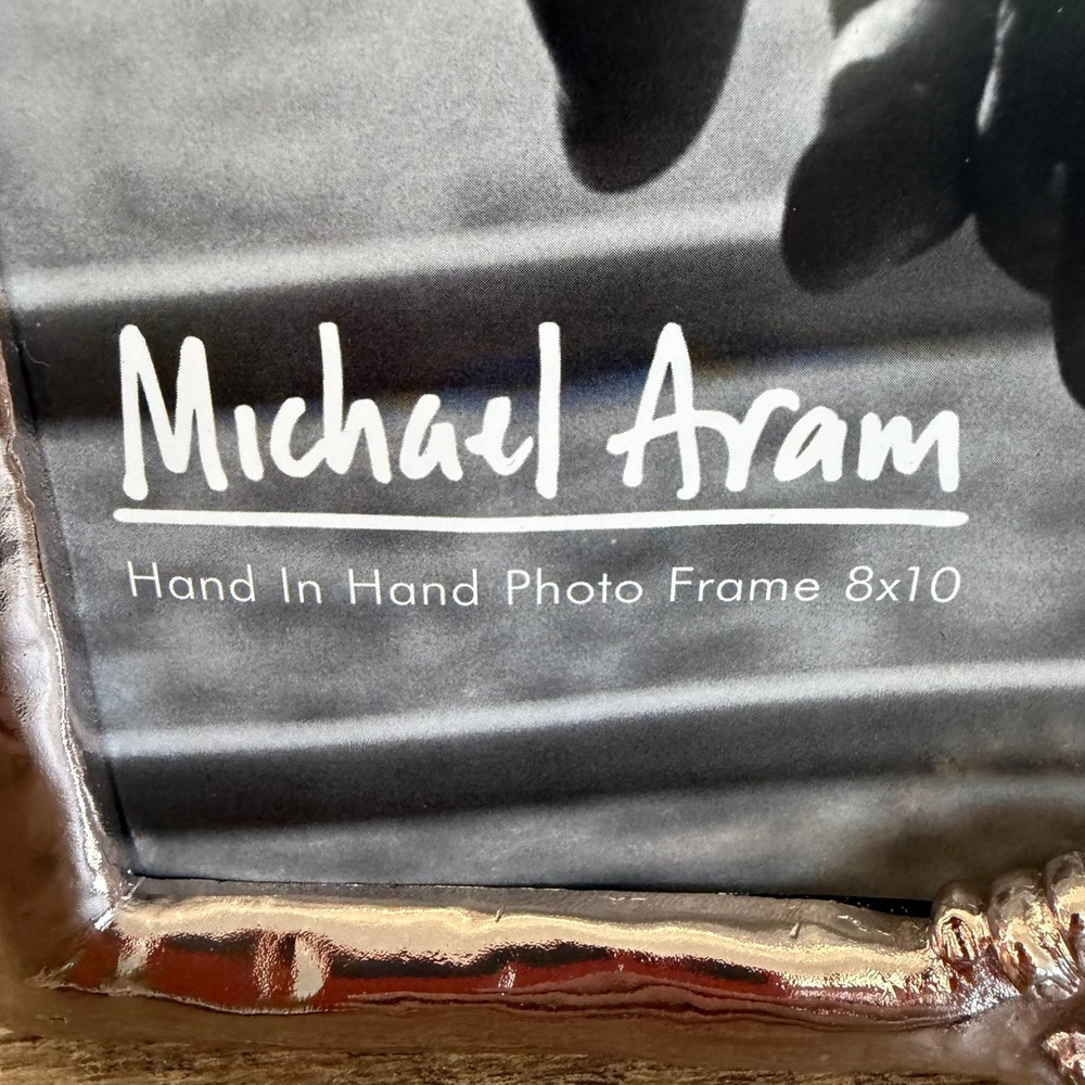 Handmade Artisan Hand In Hand Photo Frame  8x10 Silver - Picture 3 of 11